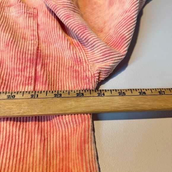 POL Women S Corduroy Jacket Pink Ombre Distressed Raw Hem Long Sleeve Oversized - Picture 5 of 7